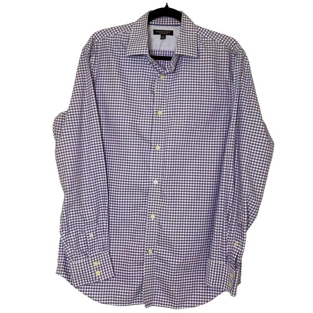 Banana Republic Slim‎ Fit Mens Plaid Button Down Shirt